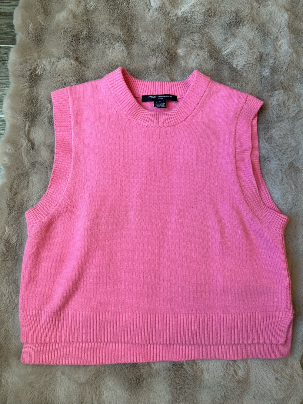 French Connection pink sweater vest, XL